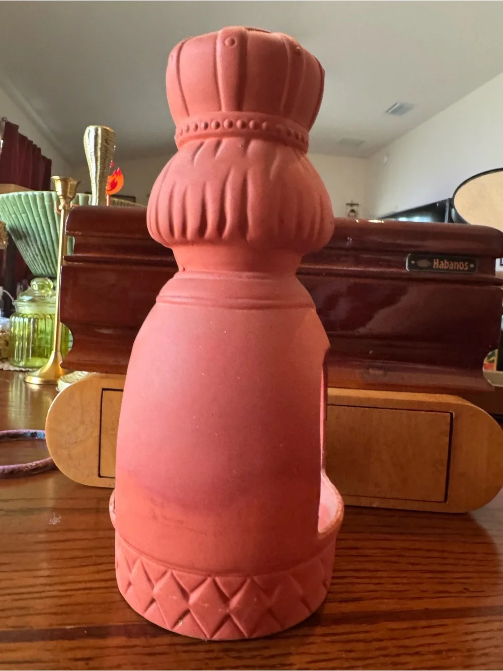 Terracotta King Candle Holder Pottery Tea Light 70s Danish Modern Japan Vintage
